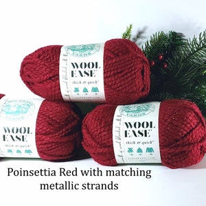 Holiday Candy Cane Colors Lion Brand Wool Ease Thick and Quick Yarn,  Acrylic/wool, Super Bulky 6, Perfect for Beginners, Low & Fast Ship 