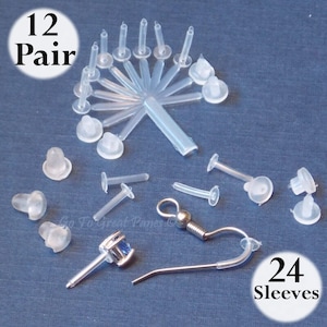 Clear Hypoallergenic Soft Plastic Earring Backings for Post & Stud