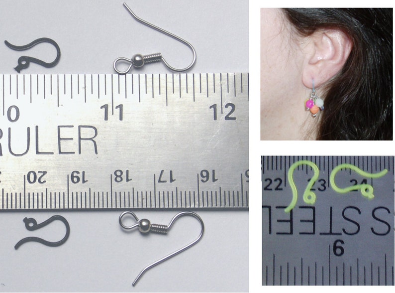 72 Plastic Earring Hooks, Clear, Pink, Yellow, Bluegreat for Folks With