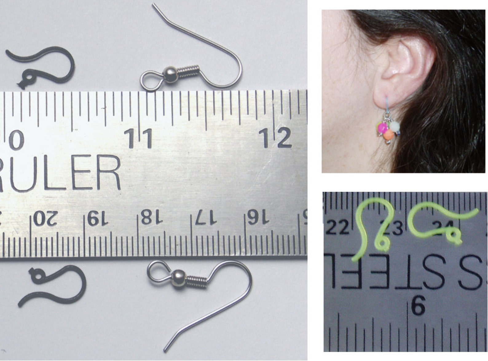 48 Plastic Ear Hooks / French Hook Ear Wires Cleargreat for Etsy