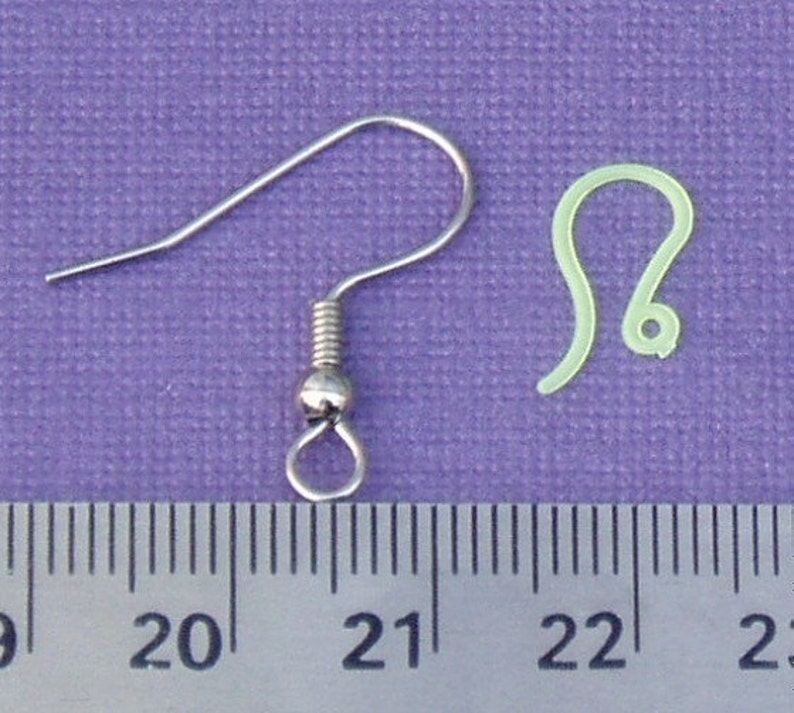 48 Plastic French Hooks/Ear Wires, BlueGreat for folks with metal allergies, makes 24 pairs of earrings image 3