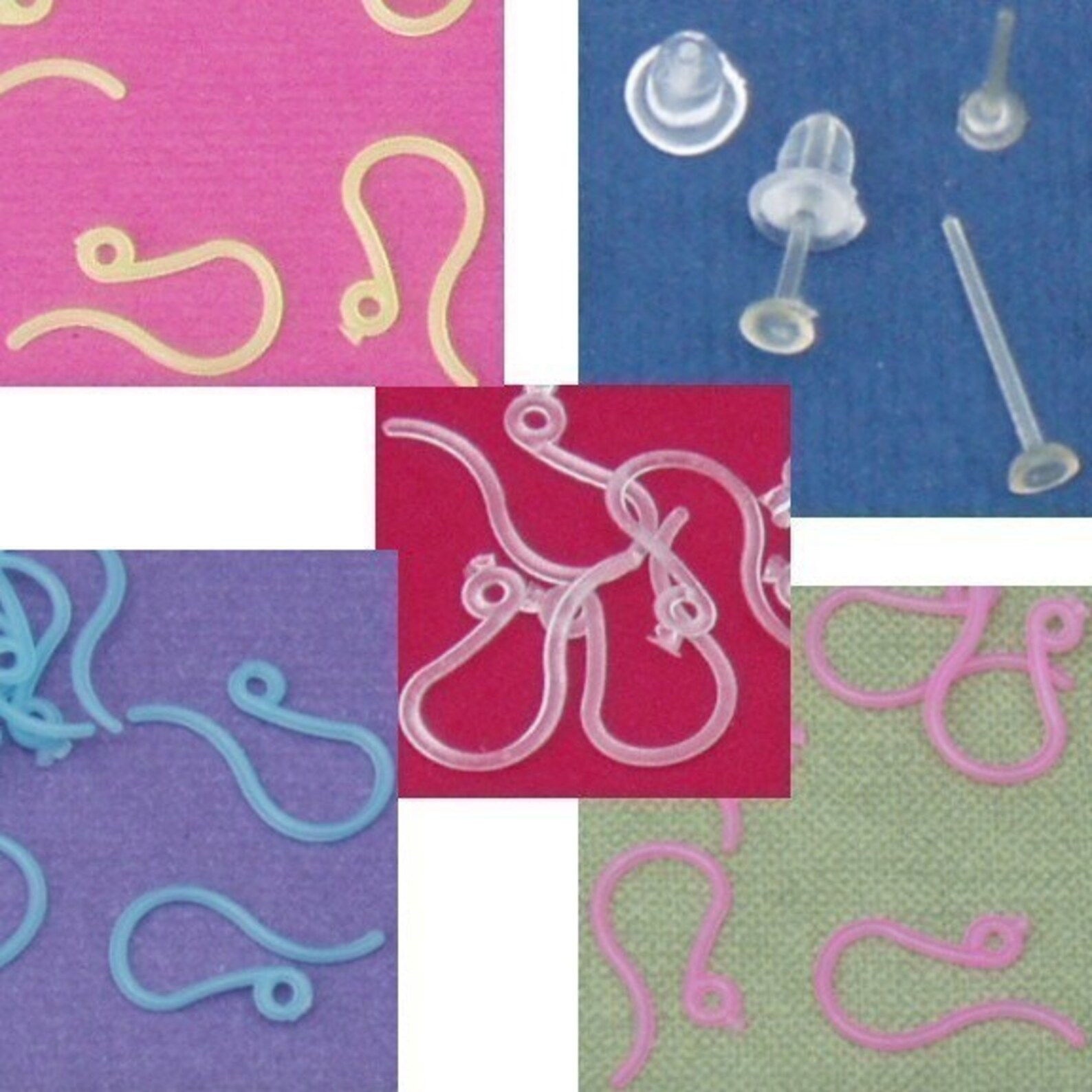 72 Plastic Earring Posts W/backs & 72 Plastic French Hooks/ear Wires