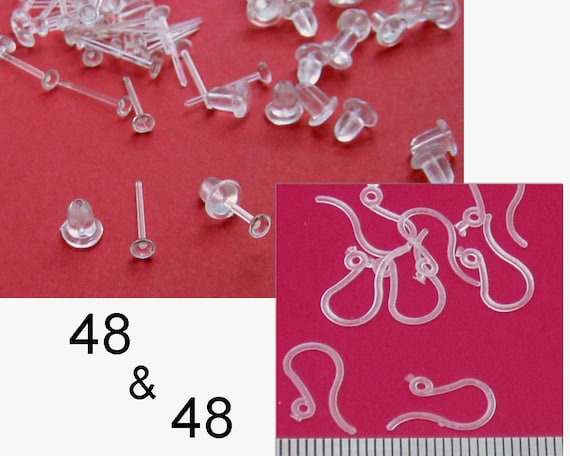 10 Pair Pink Children or Doll Plastic Earring Hooks, Hypo