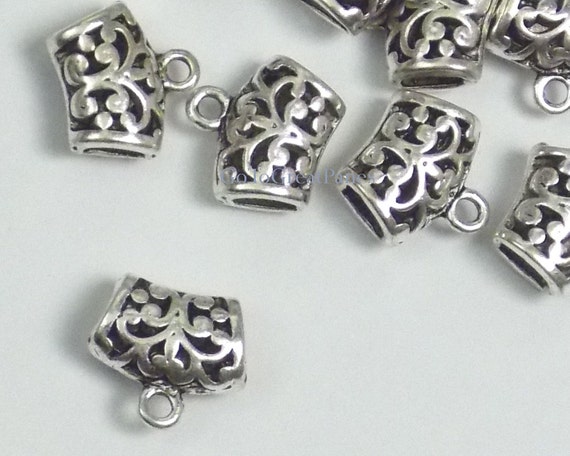 Jewellery Craft Design Silver Plated Necklace Hanging Loop Bail Bails 14mm 18mm
