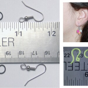 48 Plastic French Hooks/Ear Wires, BlueGreat for folks with metal allergies, makes 24 pairs of earrings image 4