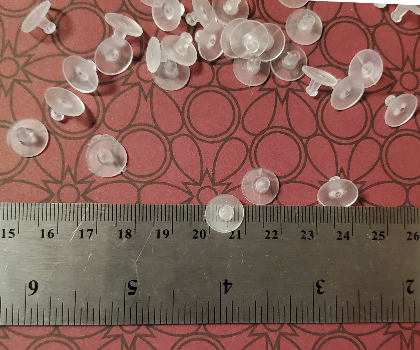 144 Large Flange Clear Plastic Earring Backs, 11mm Large, Plastic