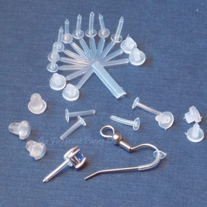 Clear Silicone Earrings for Sports,300 Pairs Clear Plastic Earring Posts and Earring Backs