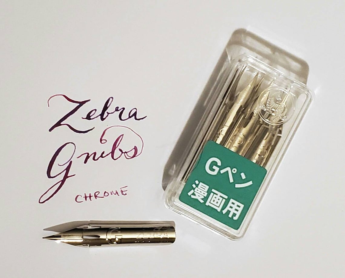 Zebra G Nibs 10 Pack Chrome PG6BCK 10 New Japanese Flex Etsy