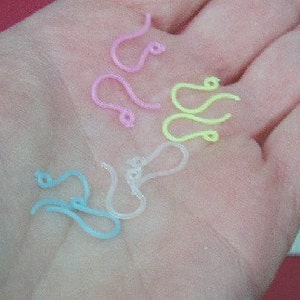 48 Plastic French Hooks/Ear Wires, BlueGreat for folks with metal allergies, makes 24 pairs of earrings image 2