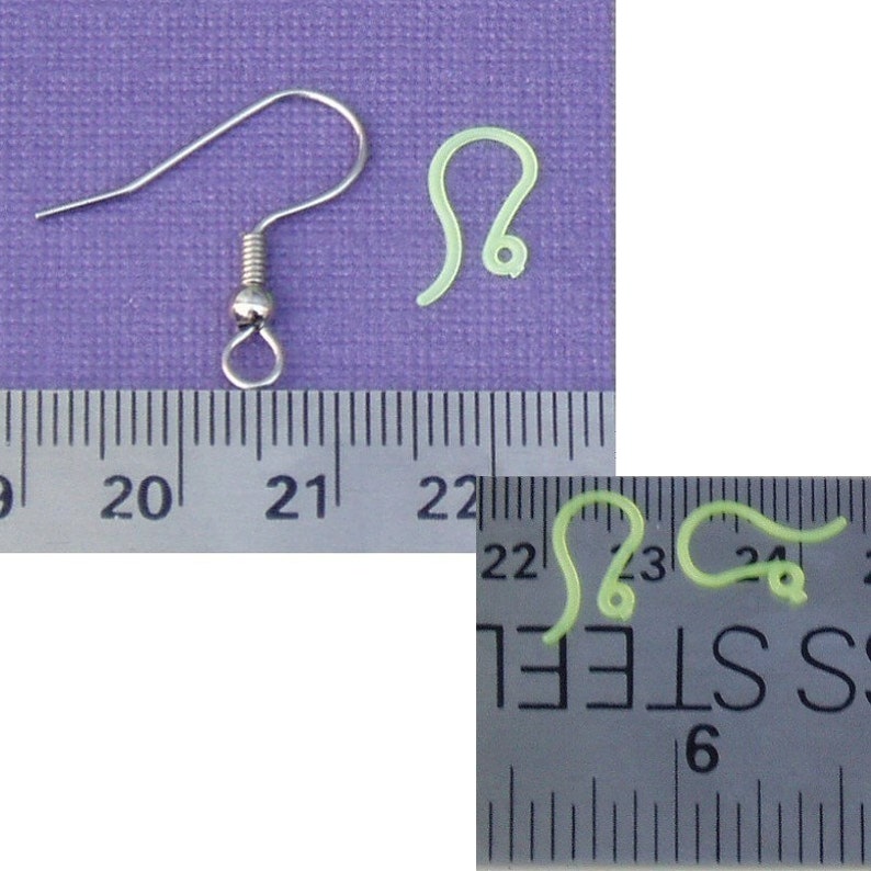 72 Plastic Earring Hooks, Clear, Pink, Yellow, Bluegreat for Folks With