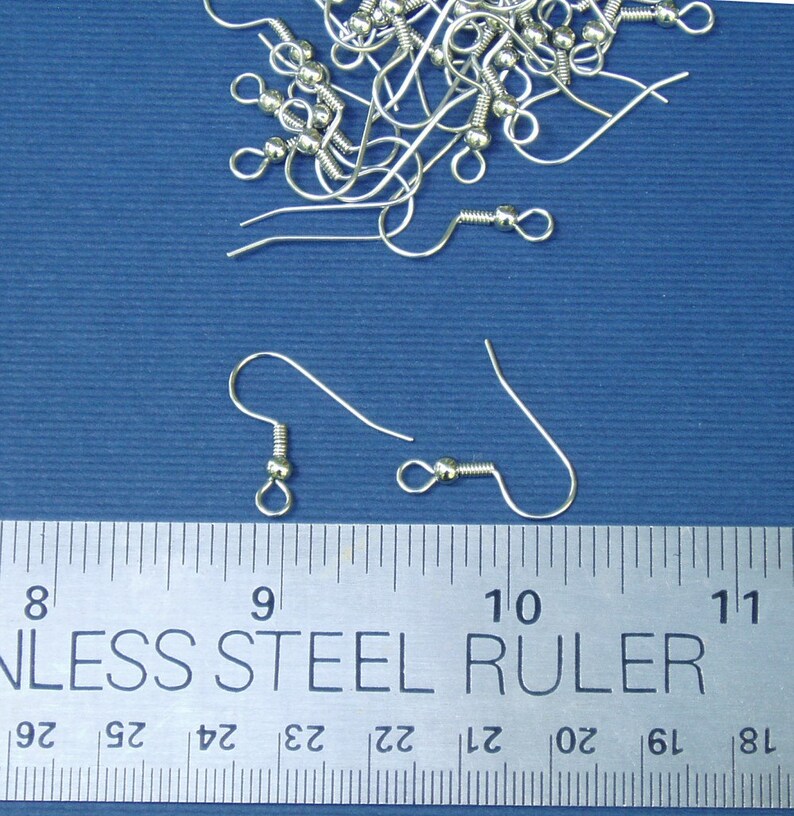 72 French Hook Ear Wires Surgical Stainless Steel 3mm Loop Etsy