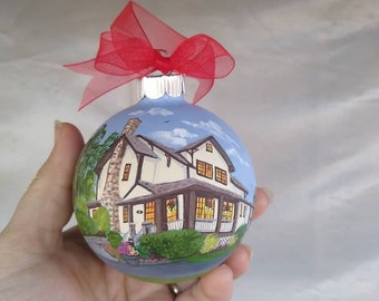 Springtime 4 inch Christmas ornament custom painted with your house  hand painted
