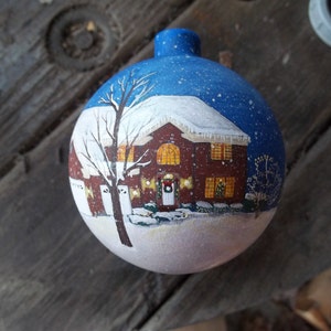 Custom hand painted shatter proof house ornament painted with your own home personalized for free image 1