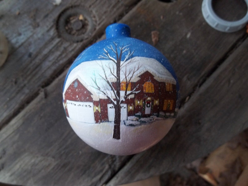 Custom hand painted shatter proof house ornament painted with your own home personalized for free image 2