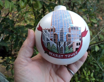 Custom painted 4 inch ornament building / house/skyscraper shatterproof or glass