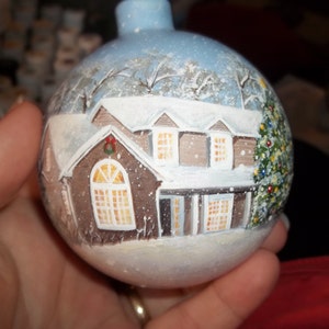 Custom Hand painted christmas ornamant personalized with your own home image 4