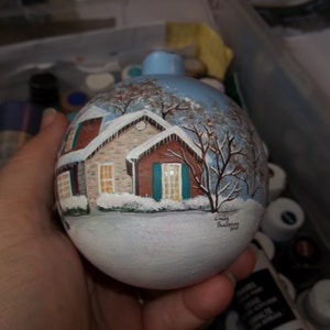 Custom Hand painted christmas ornamant personalized with your own home image 2