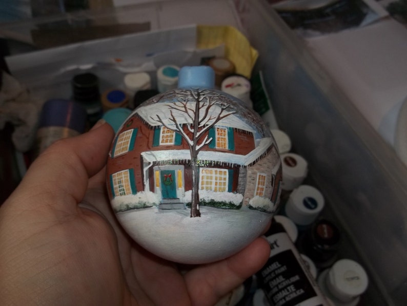 Custom Hand painted christmas ornamant personalized with your own home image 3