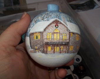 Custom Hand painted christmas ornamant personalized with your own home