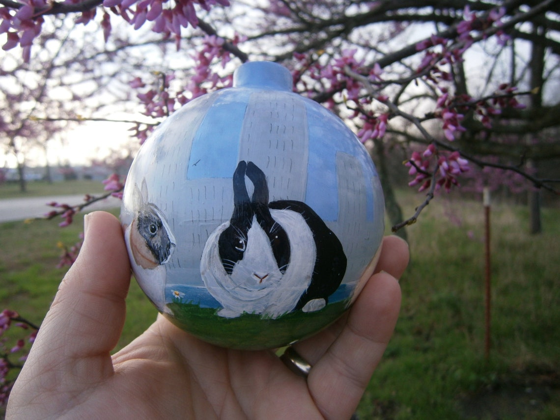 Custom 4 Inch Pet Portrait Ornament Rabbit, Dog, Cat, Ect....christmas ...