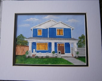 Custom painted 5x7 of your house painted in any season you wish realtor gift housewarming gift custom house portrait
