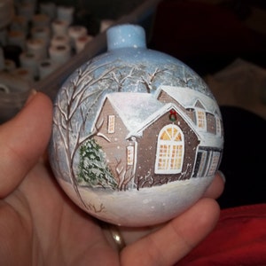 Custom Hand painted christmas ornamant personalized with your own home image 5