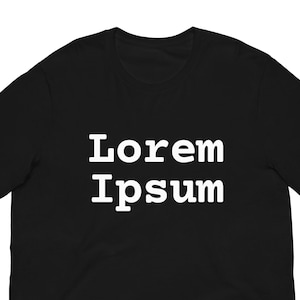 Camiseta minimalista Lorem Ipsum: un regalo ideal para diseñadores gráficos, desarrolladores web, estudiantes de UX/UI y amantes de la tipografía.