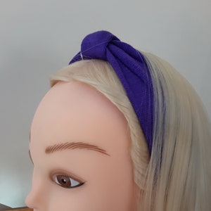 Vintage 80s, Purple Headband with Knot, 1980s, 90s Deadstock NOS image 1