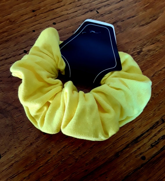 Vintage 80s Yellow Hair Scrunchie, 90s Deadstock,… - image 1