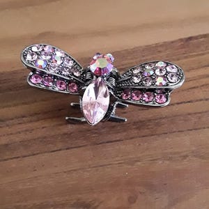 Vintage 90s Pink Rhinestone Butterfly Hair 1990s Y2K Claw Clip