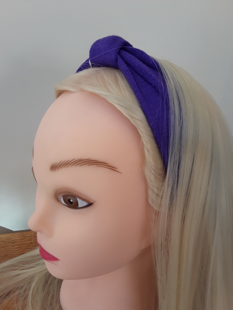 Vintage 80s, Purple Headband with Knot, 1980s, 90s Deadstock NOS image 1