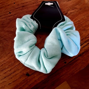 Vintage 80s Hair Scrunchie, 90s Mint Green, Deadstock, 1980s NOS
