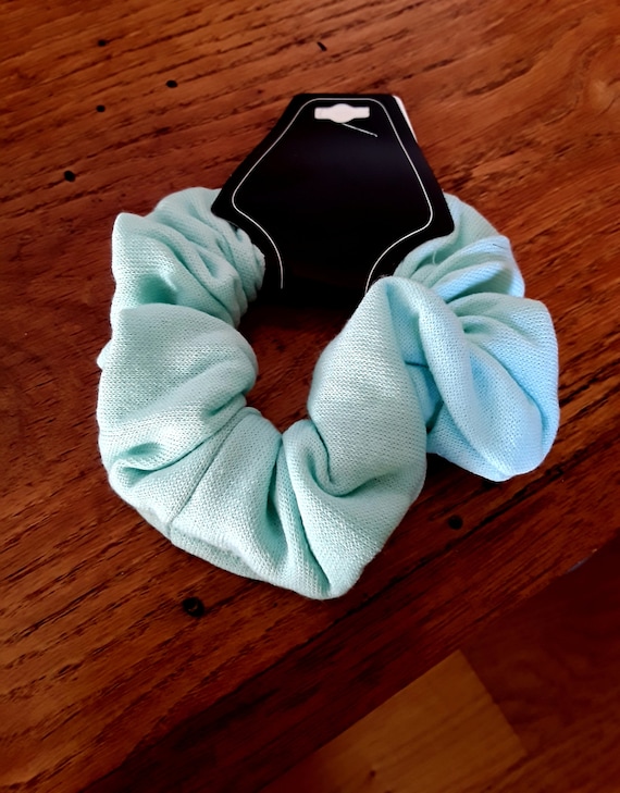 Vintage 80s Hair Scrunchie, 90s Mint Green, Deads… - image 1