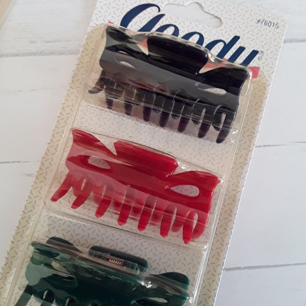 Vintage 90's Goody Hair Claw Pack 1990's Butterfly Clip, Store Stock, Solid