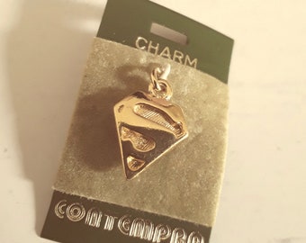 Vintage 80s Superhero, 1980s Jewelry S Pendant, NOS