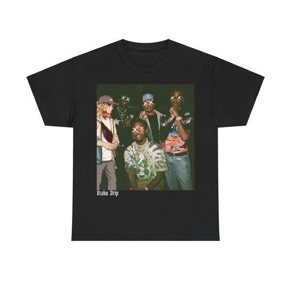 Offset x Chance the Rapper X Gucci Mane x Rengoku Demon Slayer Anime HipHop Graphic T-Shirt