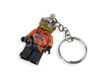 Benutzerdefinierter MiniFig-Schlüsselanhänger – Lando Norris – Saison 2025