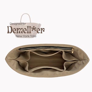 Poushy Waterproof Nylon Organizer fits the New York Tote - Oval Shaped / Premium Fabric Insert for NY Large Tote Liner Protector Bag Shaper