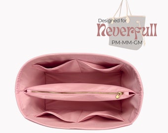 Poushy Waterproof Nylon Organizer fits Neverfull Tote - Middle Pouch / Premium Fabric Insert for MM Neverfull PM Liner Protector Bag Shaper