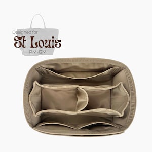 Poushy Waterproof Nylon Organizer fits Saint Louis GM - Middle Zip Pouch / Premium Fabric Insert for St Louis PM Liner Protector Bag Shaper