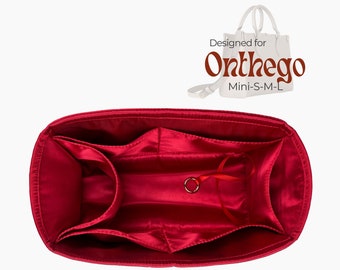 Poushy Luxury Silk Organizer fits Onthego / Premium Silk Fabric Insert for Onthego MM Liner Protector Bag Shaper, GM Onthego PM Soft Touch