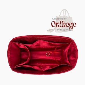 Poushy Luxus Seide Organisator passt für Onthego / Premium Seide Stoff Einsatz für Onthego MM Liner Displayschutzfolie Bag Shaper, GM Onthego PM Soft Touch