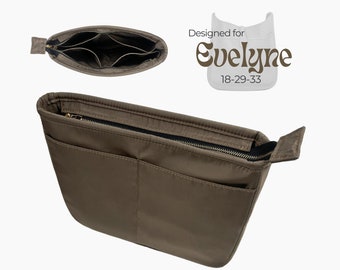 Poushy Waterproof Nylon Organizer fits Evelyne / Premium Fabric Insert for Mini Evelyne PM GM Liner Protector Shaper