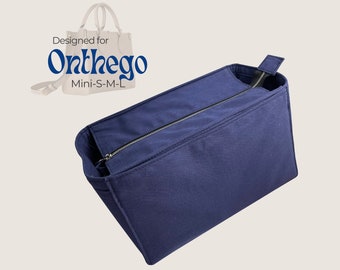 Organizador de lona Poushy se encaixa em Onthego / Inserção de tecido premium feito à mão para PM Onthego MM Protetor de forro de bolsa Modelador de bolso para garrafa