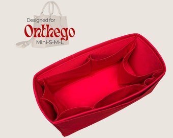 Organizador de lona Poushy se encaixa em Onthego / Inserção de tecido premium feito à mão para PM Onthego MM Protetor de forro de bolsa Modelador de bolso para garrafa