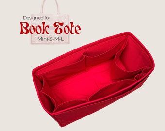 Poushy Canvas Organizer fits Book Tote / Premium Canvas Fabric Insert for Book Tote Small Medium Large Liner Protector Shaper Soft Touch