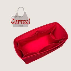 Organizador de lona Poushy que se adapta a Carmel Tote / Inserto de tela premium hecho a mano para Carmel Tote Forro Protector Bolsa Shaper Bolsillo para botellas Lápiz labial