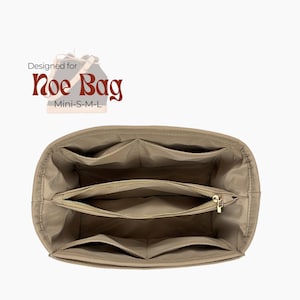 Poushy Wasserdichter Nylon Organizer für Noe Bag - Mittlere Zip-Tasche / Premium-Stoffeinsatz für Noe Bag Liner Schutz Bag Shaper