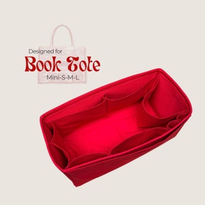 Poushy Canvas Organizer fits Book Tote / Premium Canvas Fabric Insert for Book Tote Small Medium Large Liner Protector Shaper Soft Touch