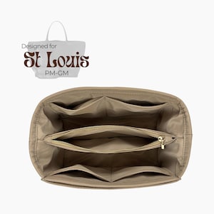 Poushy Waterproof Nylon Organizer fits Saint Louis GM - Middle Zip Pouch / Premium Fabric Insert for St Louis PM Liner Protector Bag Shaper